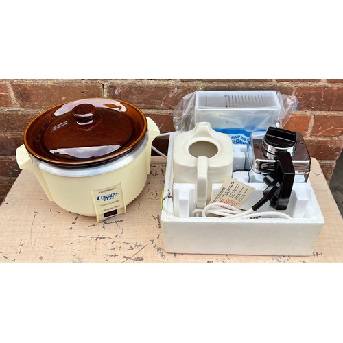 355 - KENWOOD MIXER, AUTO SLOW COOKER, SAUCEPANS, TEASMAID AND TEASET