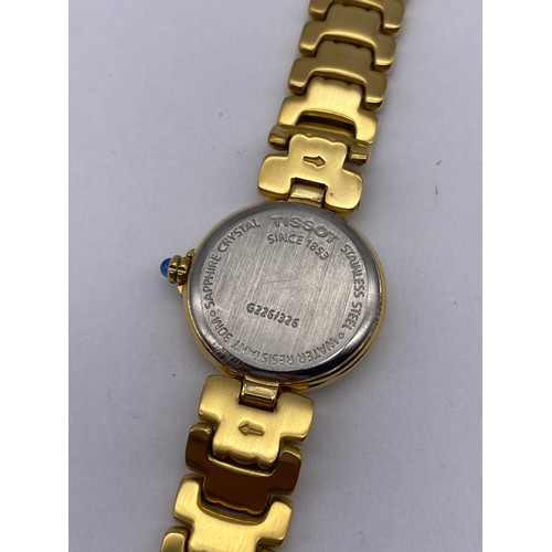 446 - LADIES TISSOT GOLD PLATED WRISTWATCH WITH MOTHER OF PEARL DIAL