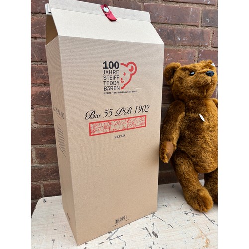 552 - STEIFF REPLICA LIMITED EDITION 1902 TEDDY BEAR WITH DOCUMENTATION IN BOX NO 04325 404009