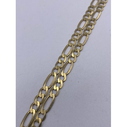 445 - 9CT FLAT CURB LINK FIGARO NECK CHAIN 10.5G APPROX