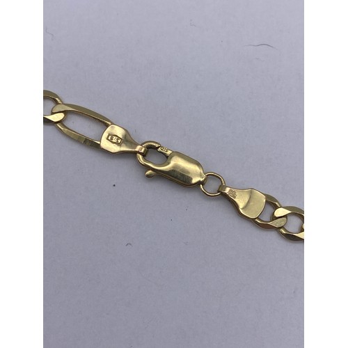 445 - 9CT FLAT CURB LINK FIGARO NECK CHAIN 10.5G APPROX