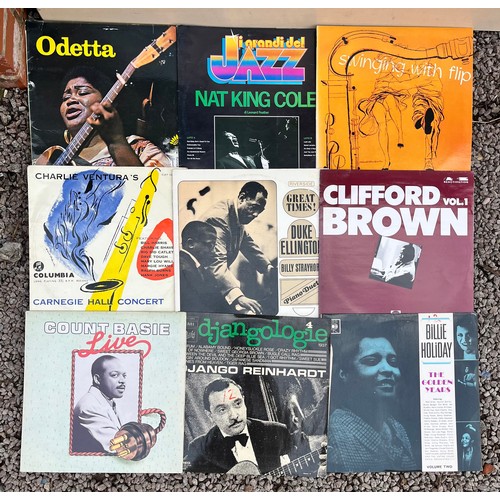 359 - CRATE OF VINYL JAZZ LPS - TONY BENNETT, COUNT BASIE, BENNY GOODMAN, MAX ROACH, ART BLAKEY