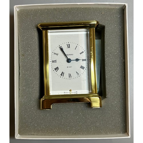 391 - BOXED REVEILES BAYARD BRASS CARRIAGE CLOCK