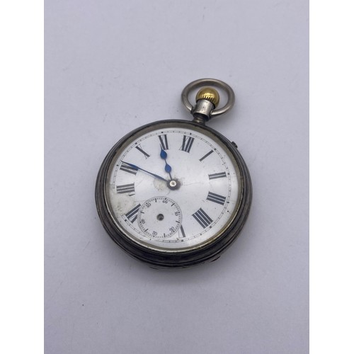 474 - TWO FINE SILVER CASED POCKET WATCHES AND ONE KEY