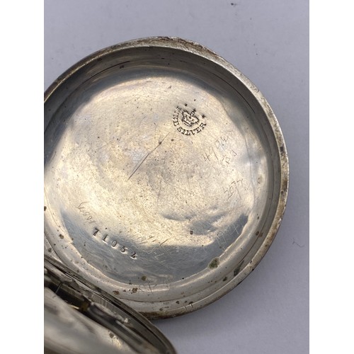 474 - TWO FINE SILVER CASED POCKET WATCHES AND ONE KEY