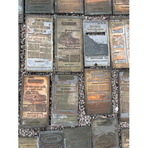 565 - COLLECTION OF APPROXIMATELY 40 COPPER PLATE PRINTING BLOCKS RELATING TO DAIMLER MOTOR CARS