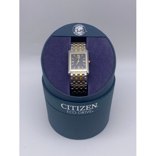 420 - BOXED GENTLEMAN'S CITIZEN ECO DRIVE BI METAL STRAP WRISTWATCH