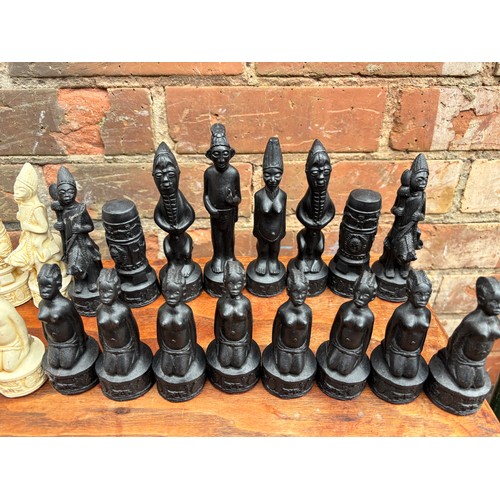 511 - RESIN CARVED CHESS FIGURES