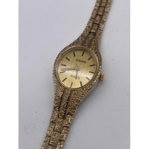 598 - LADIES SEKONDA WRISTWATCH, SOME OTHER WATCHES AND TWO JEWELLERY BOXES A/F