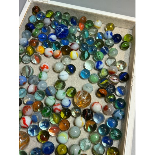 585 - SACK OF VARIOUS GLASS MARBLES