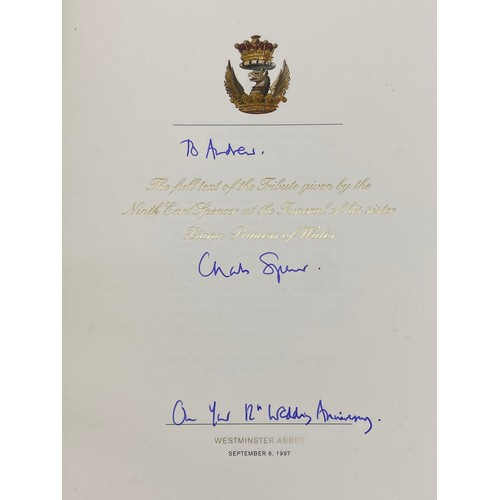 584 - SIGNED AND BOXED EARL SPENCERS TRIBUTE TO DIANA PRINCESS OF WALES