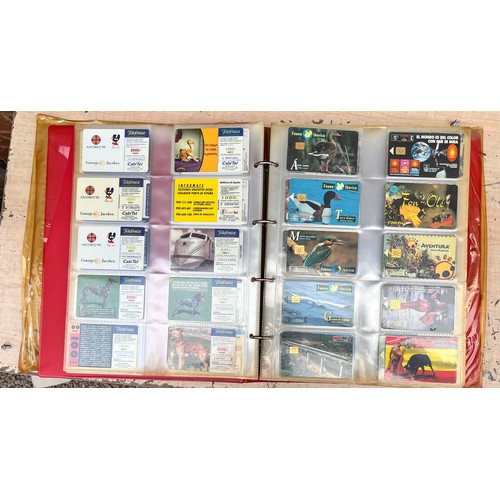 518 - BOX AND SIX ALBUMS OF TELECOM CALL CARDS GB AND WORLD