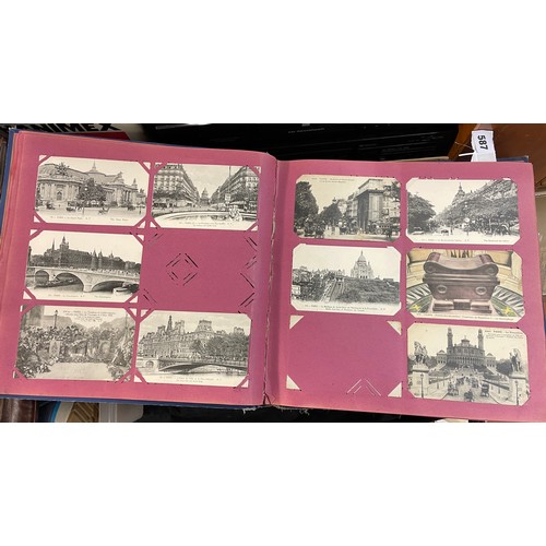 587 - EARLY 20TH CENTURY FRENCH PICTURE POSTCARD ALBUM TOPOGRAPHICAL PARIS AND ROUEN