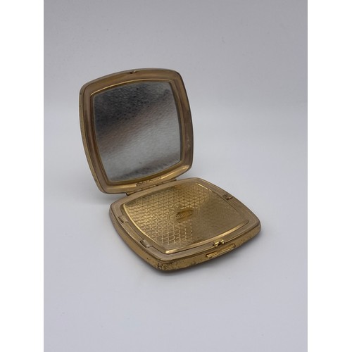 672 - JAPANESE METALWARE BOX, MOTHER OF PEARL MELISSA POWDER COMPACT AND OVAL PENDANT