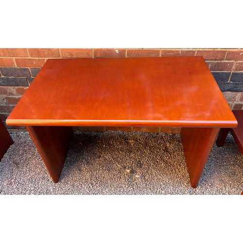 66 - CHERRY WOOD WORK STATION AND TWO DRAWER SUSPENSION FILING CHEST