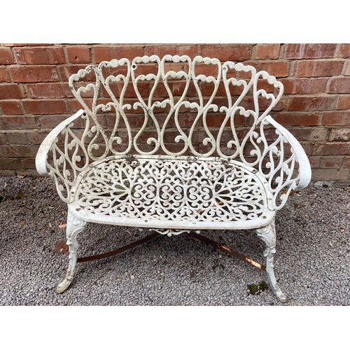 82 - SMALL SCROLL WORK METAL BENCH