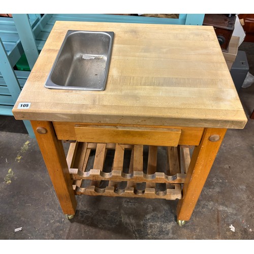105 - KITCHEN MOBILE BLOCK TROLLEY