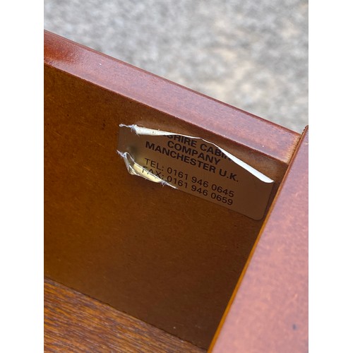 108 - REPRODUCTION YEW LEATHER TOPPED PEDESTAL KNEEHOLE DESK