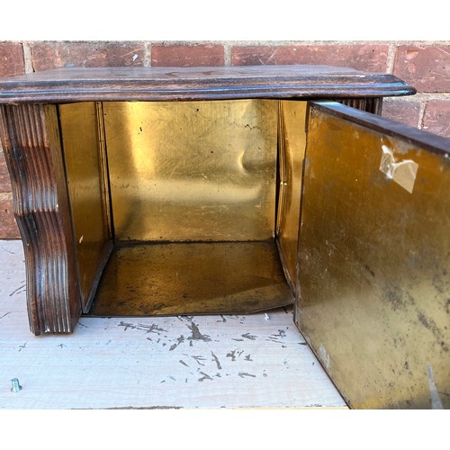 11 - SMALL CARVED DOOR SERPENTINE CABINE, OAK LEADED GLAZE CORNER CABINET AND FILING CHEST