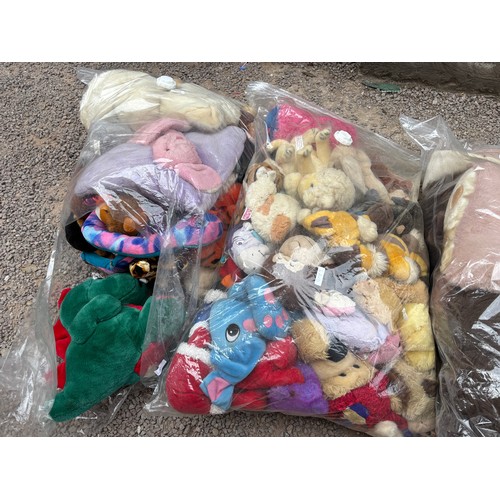 42 - THREE LARGE BAGS OF SOFT TOYS