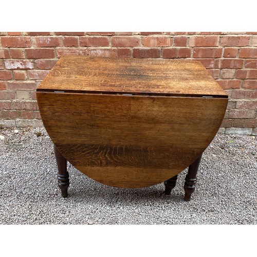 49 - VICTORIAN OAK DROP FLAP GATE LEG DINING TABLE