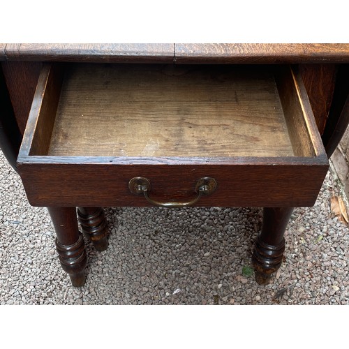 49 - VICTORIAN OAK DROP FLAP GATE LEG DINING TABLE