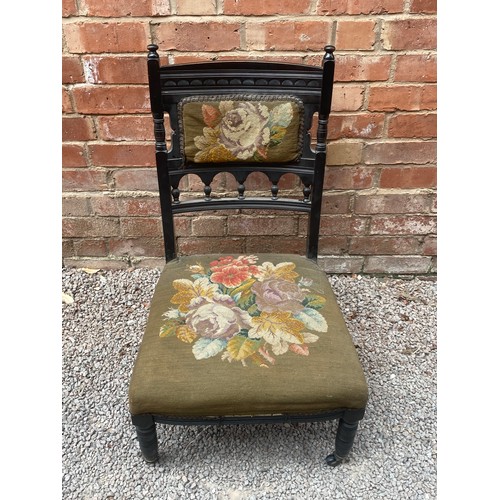 43A - VICTORIAN EBONISED NURSING CHAIR
