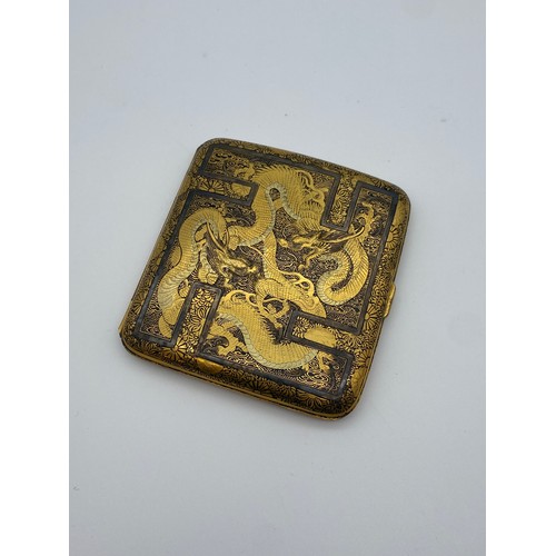 JAPANESE K24 GOLD DRAGON DECORATED CIGARETTE CASE