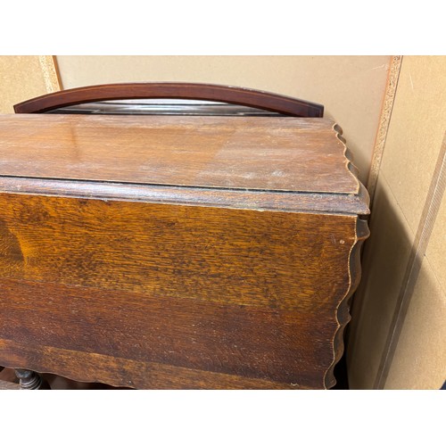 50 - OAK BARLEY TWIST GATE LEG TABLE