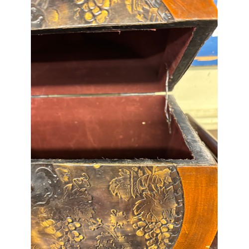 67 - CIRCULAR EASTERN SHEET METAL EMBOSSED CABINET WITH CARRYING HANDLES