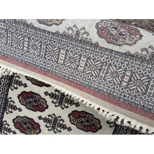 40 - PINK GROUND GEOMETRIC CARPET RUNNER