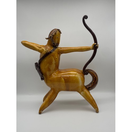 549 - STANISLAS REYCHAN (AUSTRIAN 1897-1994) POTTERY GLAZED FIGURE OF THE CENTAUR A/F