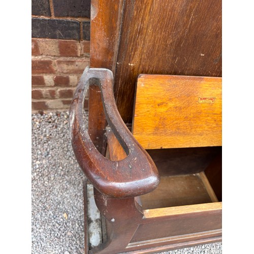 23 - OAK BOX HALL STICK AND COAT STAND (BACK LEGS A/F)