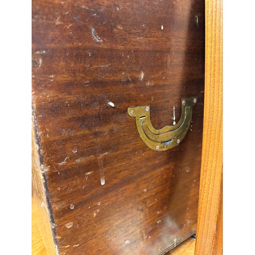 18 - MAHOGANY COAL BOX WITH MILITARY HANDLES