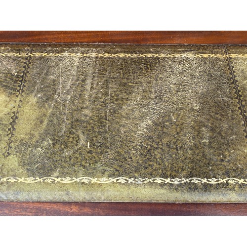 9 - SMALL REPRODUCTION MAHOGANY DOUBLE PEDESTAL DESK