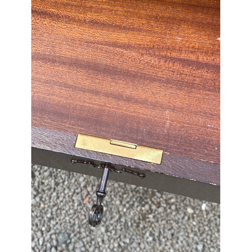 9 - SMALL REPRODUCTION MAHOGANY DOUBLE PEDESTAL DESK