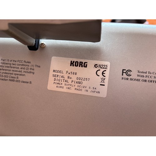 477 - KORG PA 588 PROFESSIONAL ARRANGER ELECTRIC KEYBOARD WITH PAPER WORK AND FOOT PEDAL