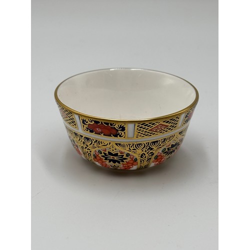 513 - ROYAL CROWN DERBY IMARI PATTERNED MINIATURE TEA SET ON OVAL TRAY (SECONDS)
