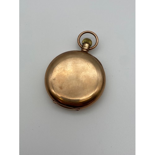 645 - 9CT GOLD CASED THOMAS RUSSELL AND SON POCKET WATCH 91G OVERALL.