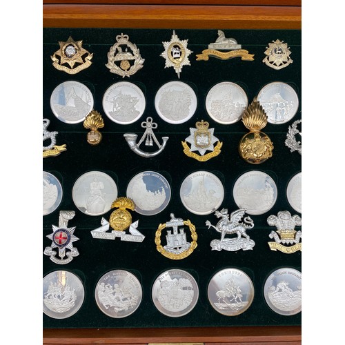 636 - COMPLETE SET OF 52 BIRMINGHAM MINT SOLID SILVER GREAT BRITISH REGIMENT MEDALS WITH CORRESPONDING INS... 