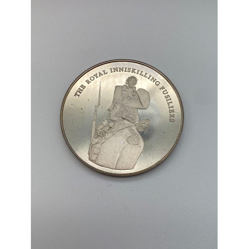 636 - COMPLETE SET OF 52 BIRMINGHAM MINT SOLID SILVER GREAT BRITISH REGIMENT MEDALS WITH CORRESPONDING INS... 