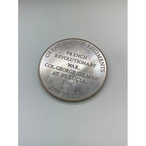 636 - COMPLETE SET OF 52 BIRMINGHAM MINT SOLID SILVER GREAT BRITISH REGIMENT MEDALS WITH CORRESPONDING INS... 