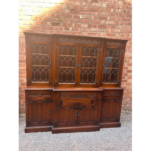 1 - OLD CHARM OAK BREAKFRONT WALL CABINET