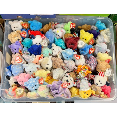 CRATE OF VARIOUS TY BEANIE BEARS INCLUDING BIRTHDAY AND MONTH ...
