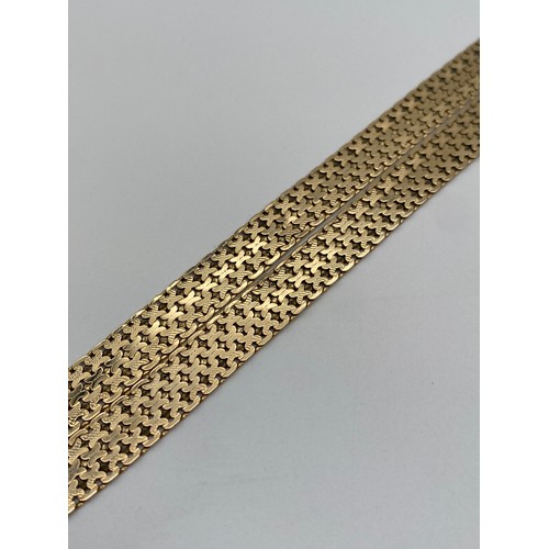 565 - 9CT GOLD TEXTURED MESH NECKLACE WITH LOBSTER CLAW FASTENER 19.9G