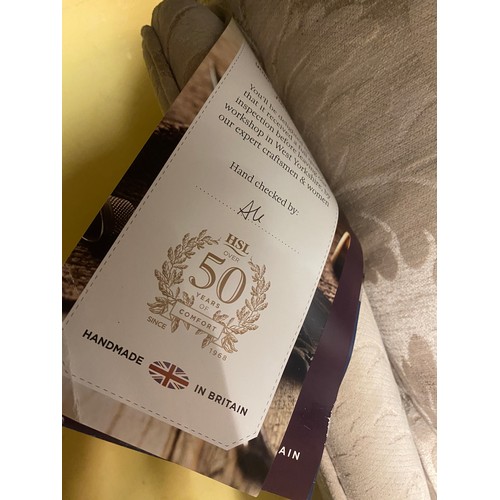 19 - CREAM FLORAL BROCADE TWO SEATER SOFA THREE PIECE SUITE