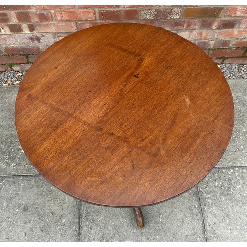 23 - 19TH CENTURY MAHOGANY TOPPED OAK BASED TRIPOD TABLE