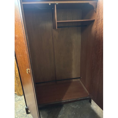 34 - STAG MINSTREL DOUBLE WARDROBE, KNEEHOLE DRESSING TABLE AND STOOL