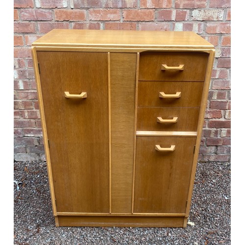 56 - G-PLAN LIGHT WOOD COMBINATION WARDROBE