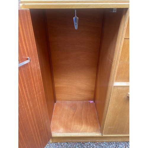 56 - G-PLAN LIGHT WOOD COMBINATION WARDROBE